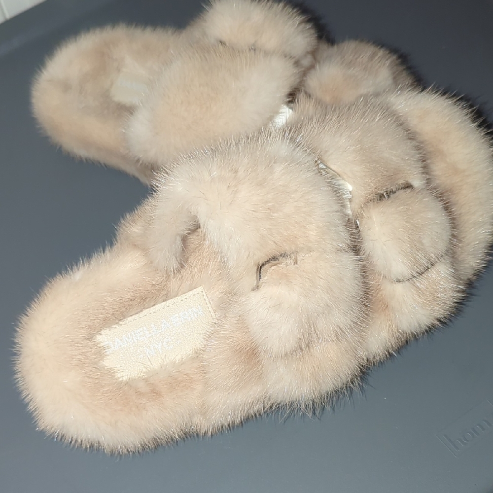Tan Mink Slippers